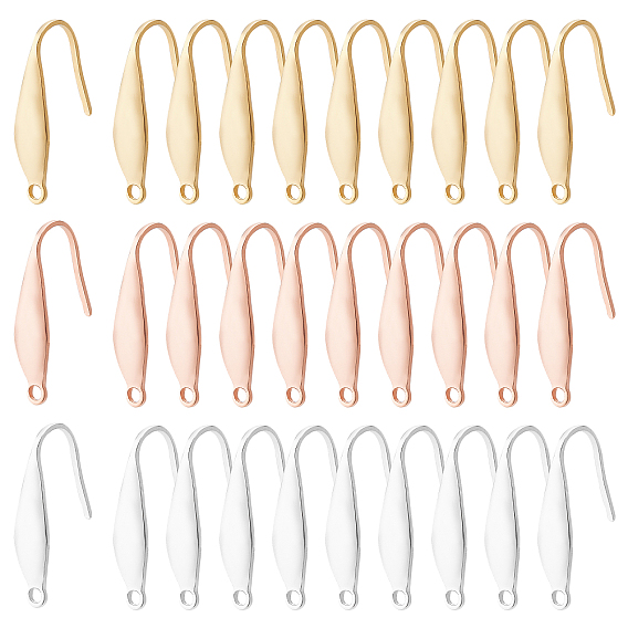 30Pcs 3 Colors 316 Surgical Stainless Steel Earring Hooks, Ear Wire