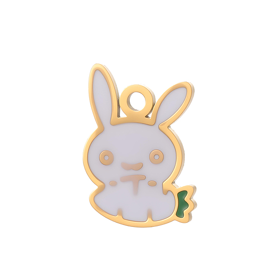 304 нержавеющей стальной эмали подвески, кролика прелести, ионное покрытие (ip), реальный 18 k позолоченный