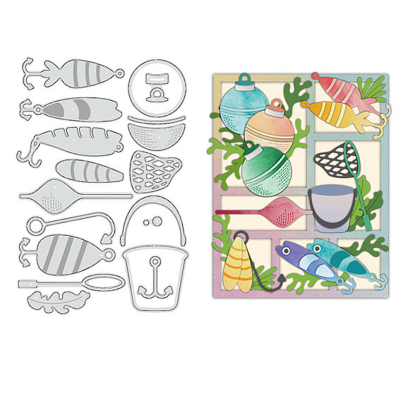Трафареты для резки углеродистой стали на тему рыбалки, для diy scrapbooking, Фотоальбом, декоративная бумага для тиснения, цвет нержавеющей стали