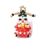3d стеклянные бусины мамон подвески, со стеклянными и жемчужными бусинами