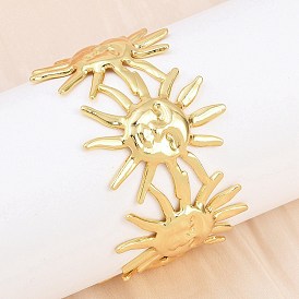 304 женские браслеты-манжеты из нержавеющей стали, солнце