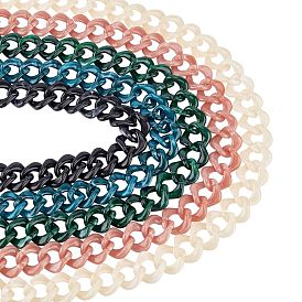 Gorgecraft Handmade Acrylic Curb Chains, Twisted Chain, Imitation Gemstone Style, for Jewelry Making