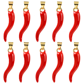 10 кулоны латунные эмалевые шт., без кадмия и без свинца, рог изобилия / итальянский рог корничелло амулеты, долговечный