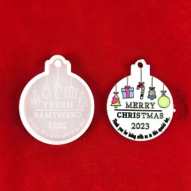 DIY Merry Christmas Bell Pendant Silicone Molds, Resin Casting Molds, for UV Resin, Epoxy Resin Jewelry Making