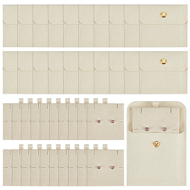 Подарочные пакеты-конверты для украшений из микрофибры с кнопкой, для кольца колье серьги браслет ювелирные изделия, квадратный