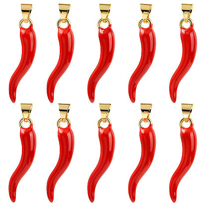 10 кулоны латунные эмалевые шт., без кадмия и без свинца, рог изобилия / итальянский рог корничелло амулеты, долговечный