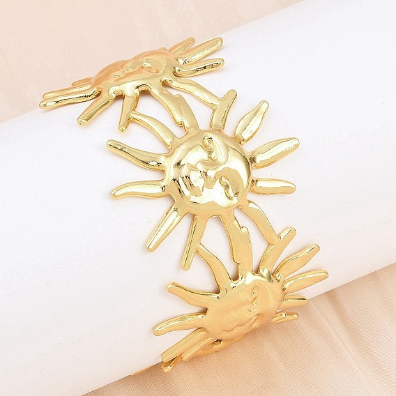 304 женские браслеты-манжеты из нержавеющей стали, солнце