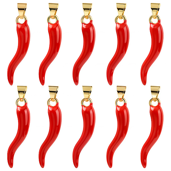 10 кулоны латунные эмалевые шт., без кадмия и без свинца, рог изобилия / итальянский рог корничелло амулеты, долговечный