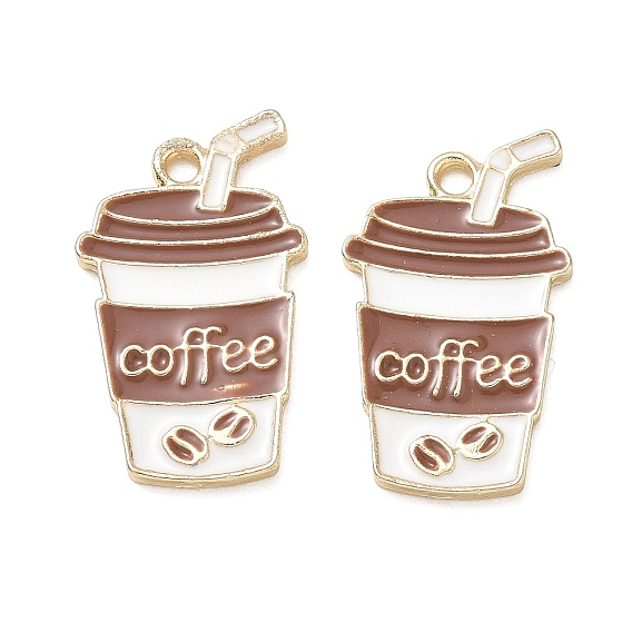 Alloy Enamel Pendants, Coffee Cup Charms