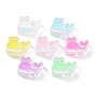 Transparent Acrylic Beads, with Enamel, Dolphin