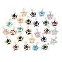 Brass Glass Pendants, Star Charms, Faceted, Mixed Color
