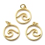 10 латунные подвески шт., с целью перехода в кольце, долговечный, плоский круглый с волнистым шармом