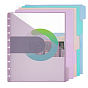 5Pcs PP Separate Loose Leaf File Folder, Rectangle Binder Pockets
