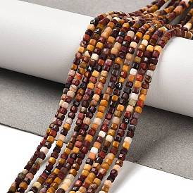 Natural Mookaite Beads Strands, Faceted Table Cut Cube