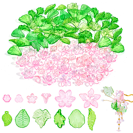 130шт. наборы для самостоятельной сборки колпачков для бусин, акриловые колпачки для бусин в форме цветка и листа