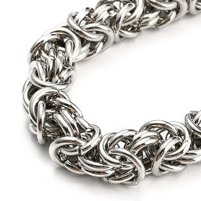 304 Stainless Steel Byzantine Chain Necklaces with 316L Surgical Stainless Steel Dragon Clasps