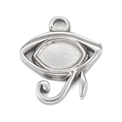 304 Stainless Steel Pendant Cabochon Settings, Eye of Ra, Religion
