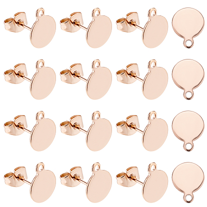 Вакуумное покрытие pvd 304 фурнитура для сережек-гвоздиков из нержавеющей стали, с плоской пластиной, плоско-круглые