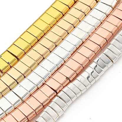 Гальванические нити из синтетических немагнитных гематитовых бусин, прямоугольные, 2-луночное