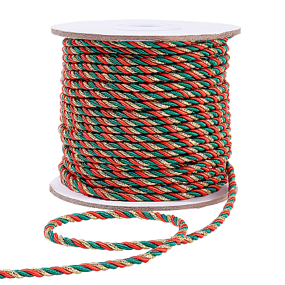 3-слойный круглый витой полиэфирный шнур, для аксессуаров для одежды, украшение подарка