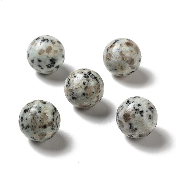 Jaspe de sésame naturel / perles de jaspe kiwi, pas de trous / non percés, ronde