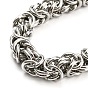 304 Stainless Steel Byzantine Chain Necklaces with 316L Surgical Stainless Steel Dragon Clasps