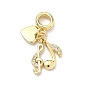 Латунь микропаве прозрачный кубический цирконий европейские подвески с подвесками, подвески в форме сердца с музыкальными нотами и большим отверстием, долговечный, без кадмия и без свинца, стойки покрытие