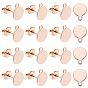 PVD Vacuum Plating 304 Stainless Steel Stud Earring Findings, with Flat Plate, Flat Round