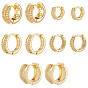 5 пары 5 стильные латунные серьги-кольца с микропаве из прозрачных кубических цирконий, без свинца и без кадмия, долговечный