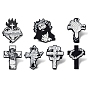 Religion Jesus/Cross/Heart Enamel Pins, Black Alloy Brooch for Backpack Clothes