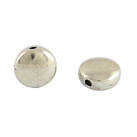 Tibetan Style Flat Round Alloy Beads, Cadmium Free & Lead Free, 6x3mm, Hole: 1mm