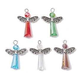 Подвески из стекла и сплава, с железной фурнитурой, ангел