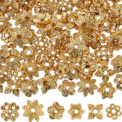 120шт 6 стиль сплава колпачки для бусин, долговечный, цветок