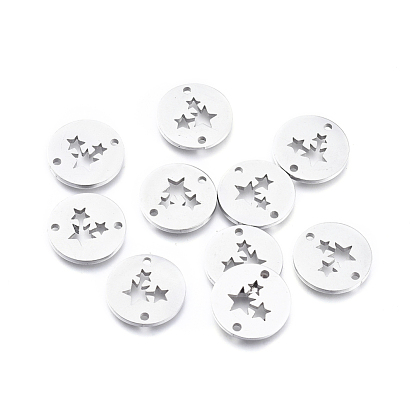 304 соединительные звенья нержавеющие, лазерная резка, плоские круглые со звездой