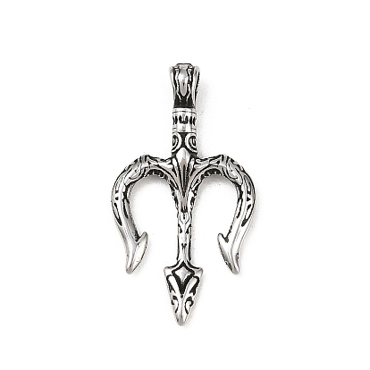 304 подвески из нержавеющей стали, амулет в виде трехконечного копья