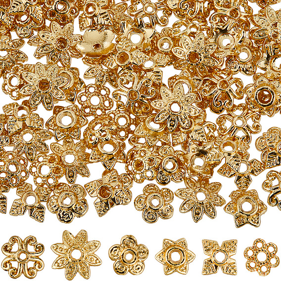 120шт 6 стиль сплава колпачки для бусин, долговечный, цветок