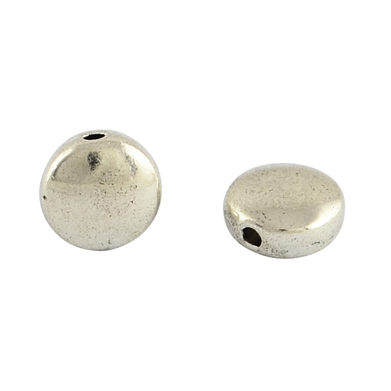 Tibetischen Stil flache runde Legierung Perlen, cadmiumfrei und bleifrei, 6x3 mm, Bohrung: 1 mm