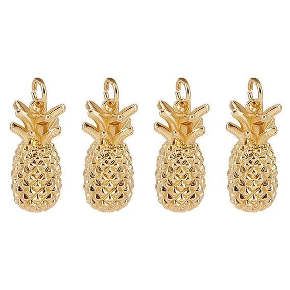 10 латунные подвески шт., с целью перехода в кольце, без кадмия и без свинца, ананас