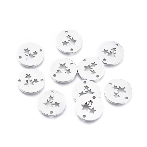 304 соединительные звенья нержавеющие, лазерная резка, плоские круглые со звездой