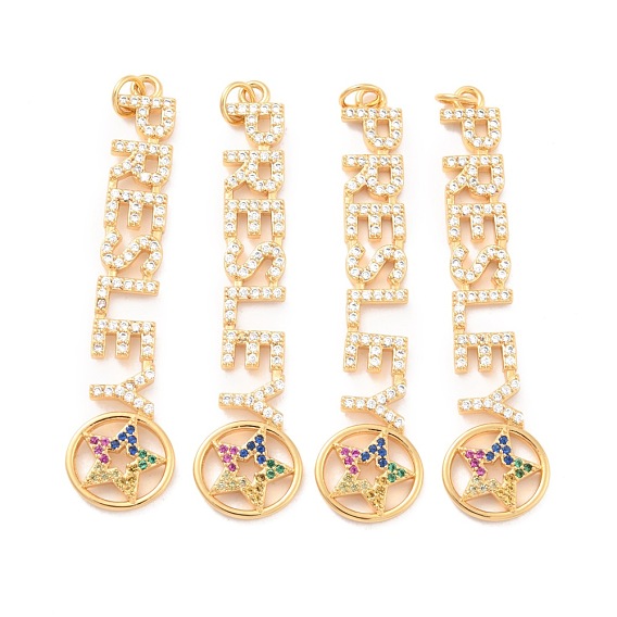 Кулоны из экологически чистой латуни с микропаве и кубическим цирконием, долговечный, без свинца, без кадмии и без никеля, реальный 18 k позолоченный