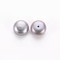 Natural Cultured Freshwater Pearl Beads, Grade 3A, Half Drilled, Rondelle