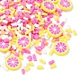 Handmade Polymer Clay Sprinkles Mix, Polymer Clay Cabochons, Lemon Slice Shape, for Nail Art & Resin Decoration