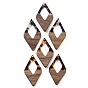 Walnut Wood with Resin Pendants, Rhombus