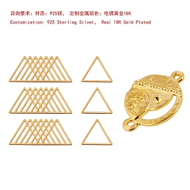 925 Sterling Silver Linking Rings, Triangle