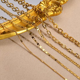 Collier en acier inoxydable plaqué or pour femmes, chaîne de clavicule avec chaîne nue en titane