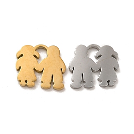 Ion Plating(IP) 304 Stainless Steel Charms, Lover