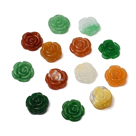 Подвески из натурального бирманского нефрита, окрашенные в различные цвета., резные цветочные подвески