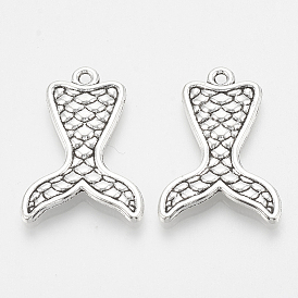 Сплавочные подвески тибетского стиля, без кадмия и без свинца, русалка русалки