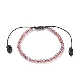 Transparentes Armband aus geflochtenen Glasperlen, verstellbares Armband für Frauen