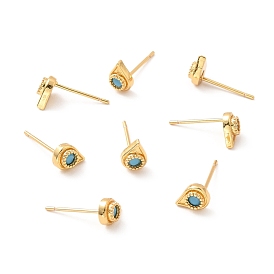 Light Sky Blue Cubic Zirconia Teardrop Stud Earrings, Brass Jewelry for Women, Lead Free & Cadmium Free & Nickel Free